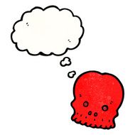 cartoon skull with thought bubble N69