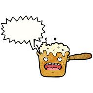 hot kitchen pan with speech bubble N8