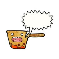 hot kitchen pan with speech bubble N10