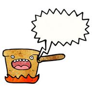 hot kitchen pan with speech bubble N11