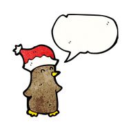 cartoon robin in santa hat N5
