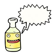 frightened bottle cartoon character N7