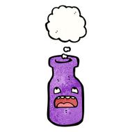 cartoon bottle with thought bubble N2