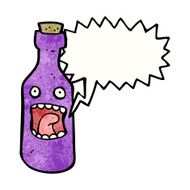 frightened bottle cartoon character N8