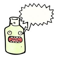 frightened bottle cartoon character N12