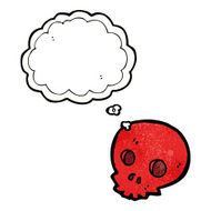 cartoon skull with thought balloon N2