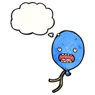 cartoon blue balloon with thought bubble N2