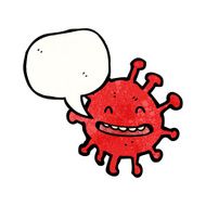 cartoon microscopic cell with speech bubble N4