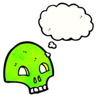 cartoon graffiti style skull with thought bubble N2