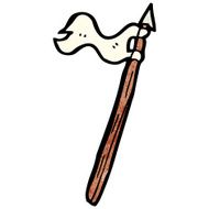 white flag on spear cartoon