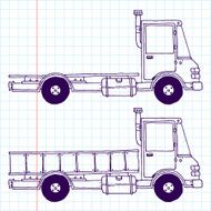 Doodle trucks School notebook Vector illustration