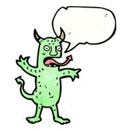 cartoon devil with speech bubble N22