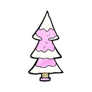 pink chirstmas tree cartoon N2