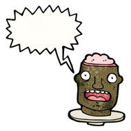 man&#039;s head with open brain N3
