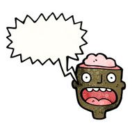 man&#039;s head with open brain N4