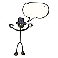 cartoon stick man with speech bubble N7
