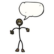 cartoon stick man with speech bubble N8