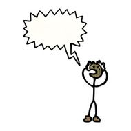 cartoon stick man with speech bubble N9