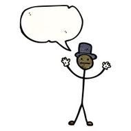 cartoon stick man with speech bubble N10