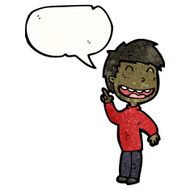 cartoon grinning boy N19
