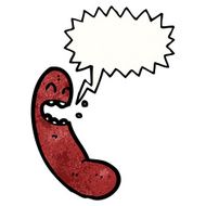 cartoon sausage with speech bubble N28