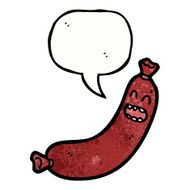 cartoon sausage with speech bubble N29