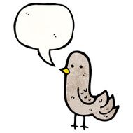 cartoon bird with speech bubble N356