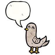 cartoon bird with speech bubble N357