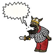 cartoon shouting medieval warrior N2