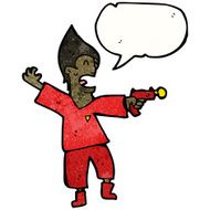 cartoon future man with ray gun N4