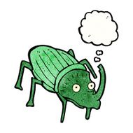 cartoon stag beetle with thought bubble N2