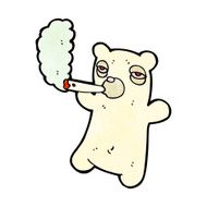cartoon polar bear smoking cigarette N2