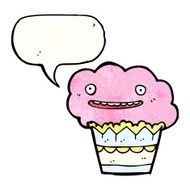 cartoon cupcake with speech bubble N27
