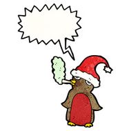 cartoon christmas robin smoking cigarette N4