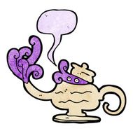 cartoon genie in lamp N10