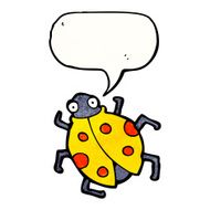 cartoon ladybug with speech bubble N5