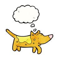 cartoon little dog with thought bubble N40