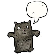 cartoon black cat N81