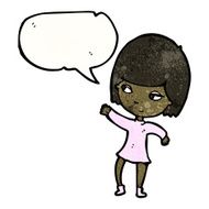 cartoon woman with speech bubble N70