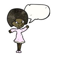 cartoon woman with speech bubble N71