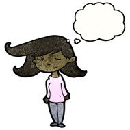 cartoon girl with thought bubble N39