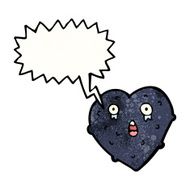 cartoon black heart N18