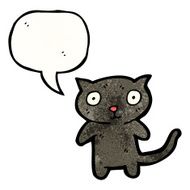 cartoon black cat N82