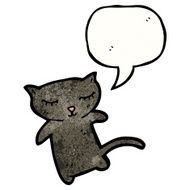 cartoon black cat N83