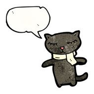 cartoon black cat N85