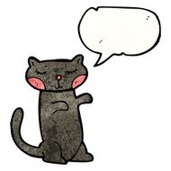 cartoon black cat N86