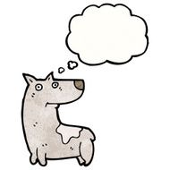 cartoon dog with thought bubble N52