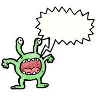 shouting monster cartoon N11
