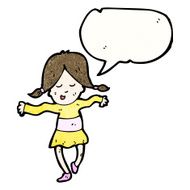 cartoon woman dancing N35