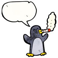 cartoon penguin smoking cigarette N5